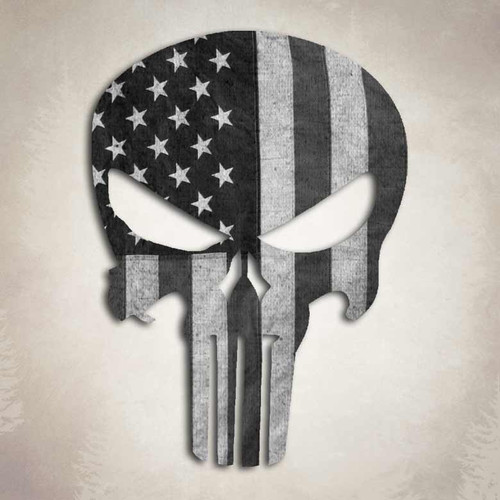 Punisher Subdued American Flag Skull Sticker