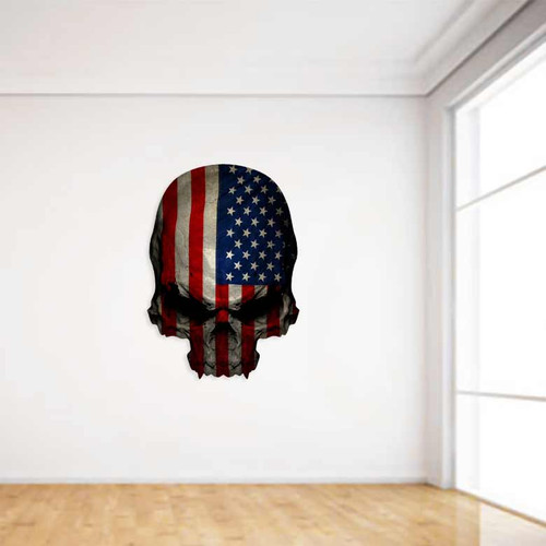 American Flag Skull Wall Decal