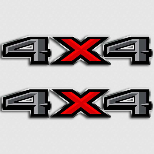 4x4 Ford F-150 Gray Red Truck Decals