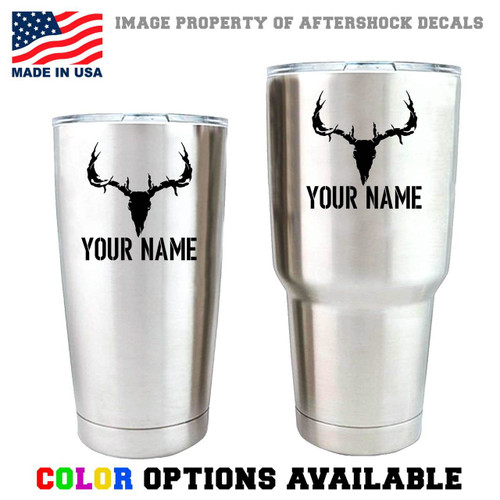 Deer Skull Custom Name Tumbler Decal