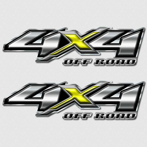 4x4 Yellow X Silverado Off Road Truck Decals