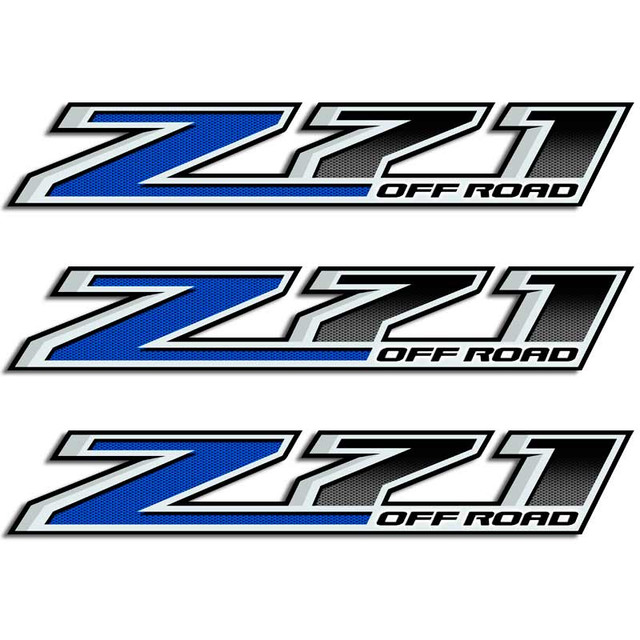 Z71 Off Road Blue Carbon Fiber Truck Decals