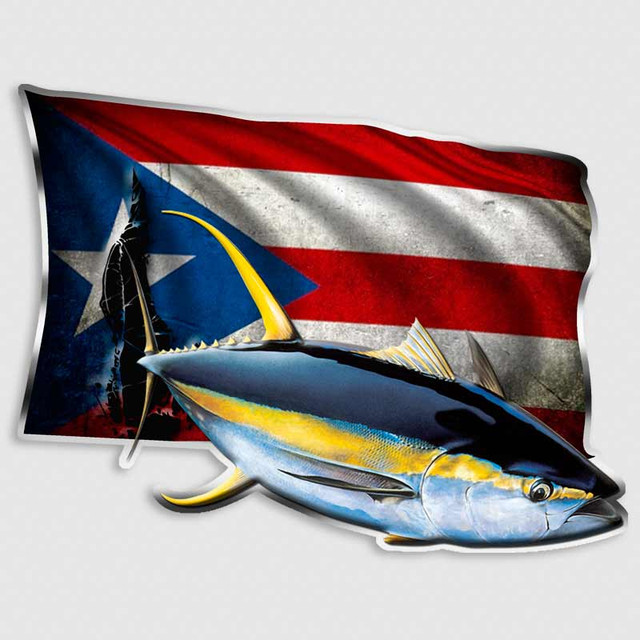 Puerto Rico Yellowfin Tuna Flag Decal