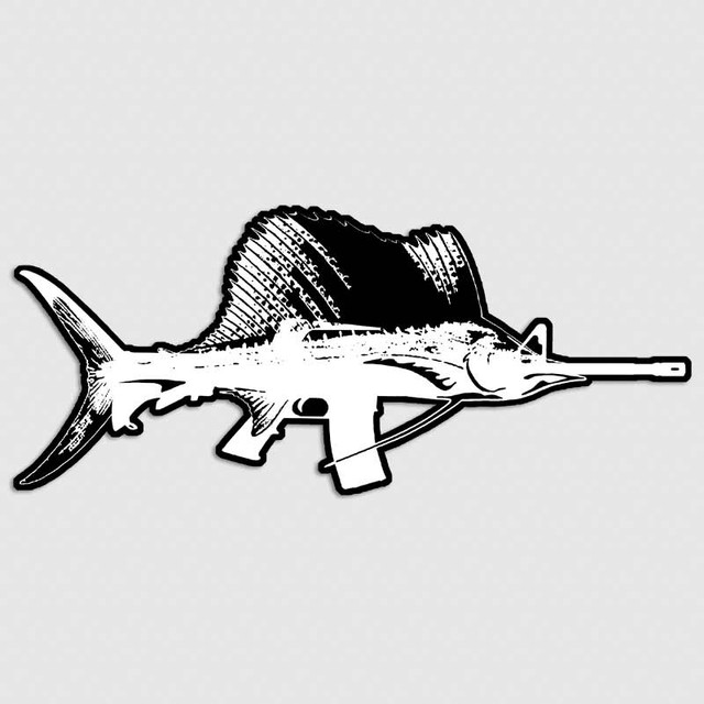 Swordfish AR-15 Gun Fishing Marlin Tactical Decal