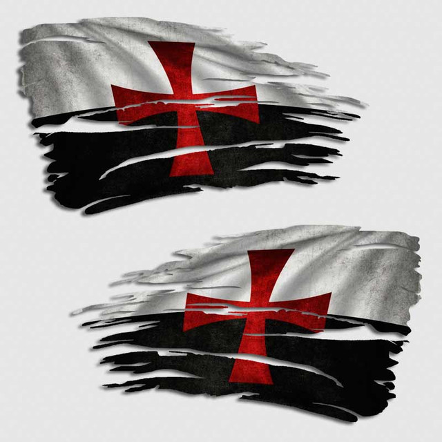 Knights of Templar Distressed Flag Decal Set