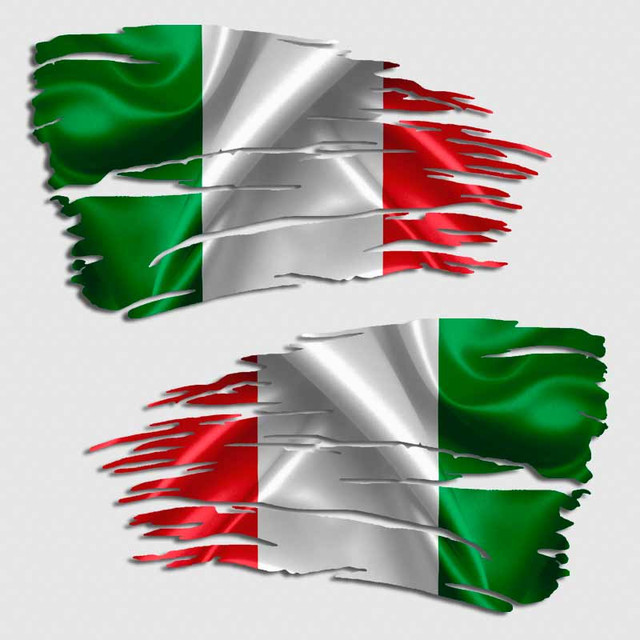 Italy Distressed Flag Decal Set