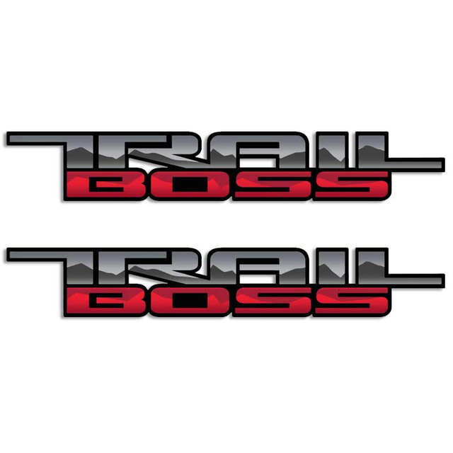 Trail Boss Red Black Chevy Silverado Truck Decal Set