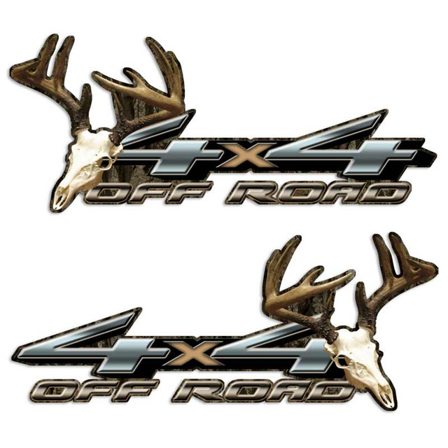 4x4 Natural Skull Deer Decals