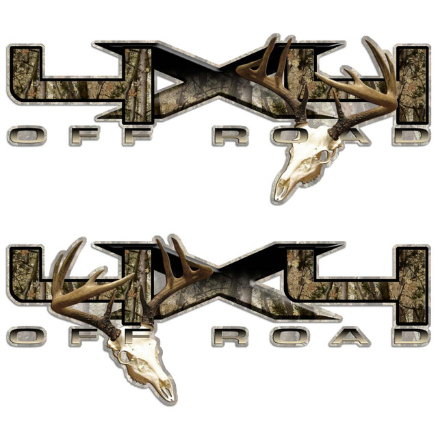 Ford F150 F250 4x4 Deer Skull Decal Set