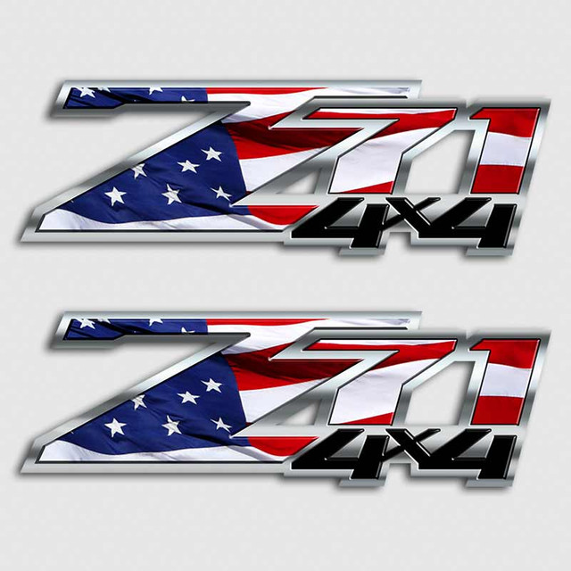American Flag Z71 Truck Decal Set USA
