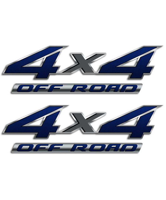 4x4 Blue Carbon Fiber Sticker Set
