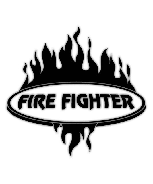 Firefighter Flames Sticker