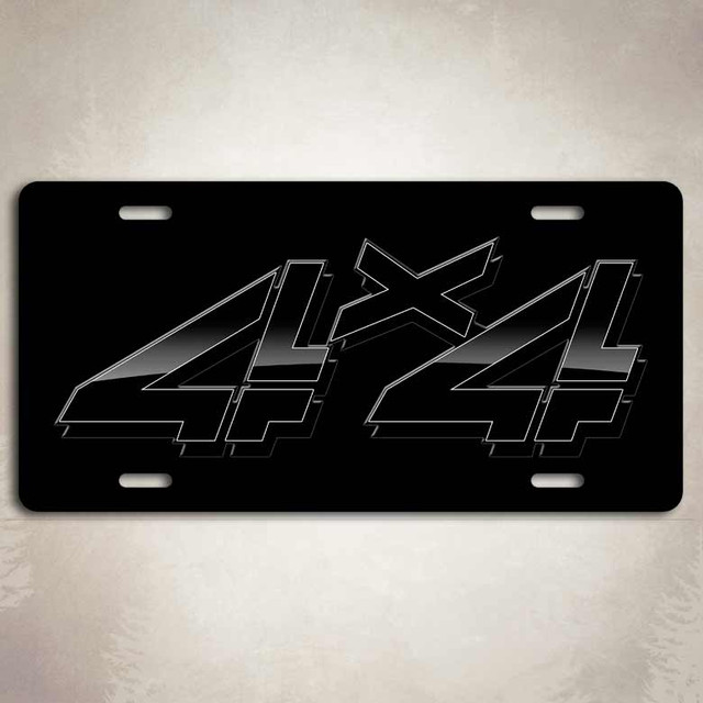 4x4 Black GMC License Plate