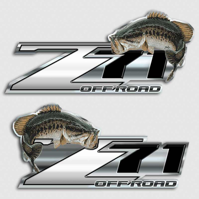 Flipping Bass Silver Z71 Decal Set