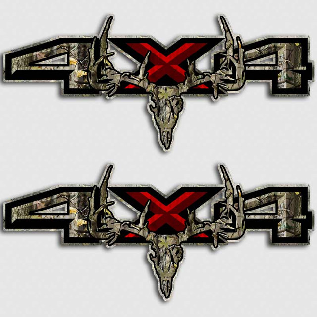 4x4 Camouflage Deer Skull Ford Truck Decals