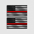 Firefighter Thin Red Line American Flag Decal Set