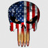American Flag Punisher Skull Bullet Teeth Decal