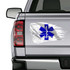Star of Life EMS Tattered Flag Decal Set