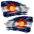 Colorado State Flag Tattered Distressed Decal Set