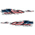American Flag Slash Ripped Metal Decal Set
