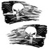 Punisher Skull Subdued American Tattered Flag Decal Set