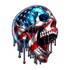 American Flag Dripping USA Scream Skull Decal