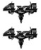 Carbon Fiber Skull 4x4 Sticker set