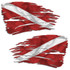 Tattered Scuba Diving Dive Flag Decal Set