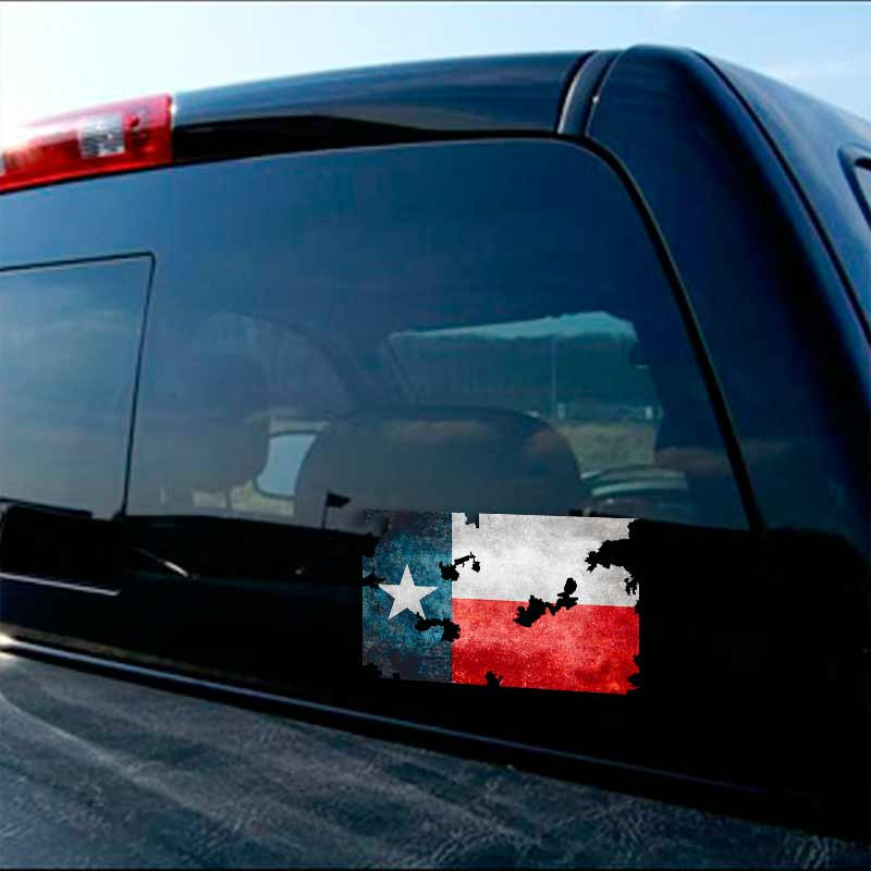 Tattered Texas Flag Cowboy Decal