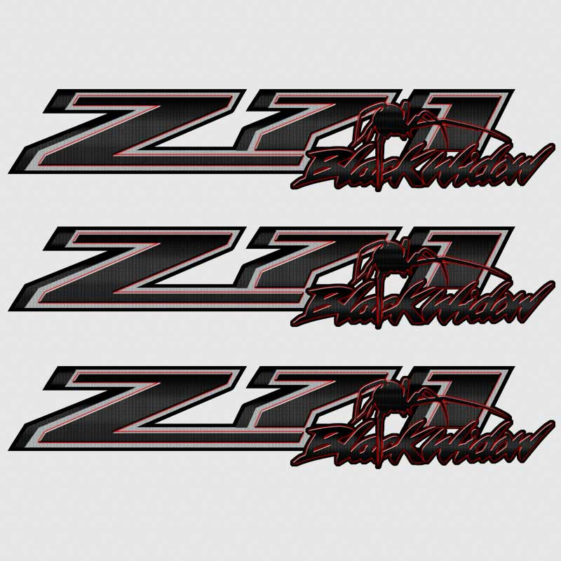 Z71 Black Widow Spider Silverado Truck Decal Set