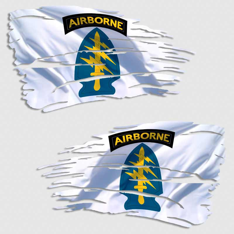 Airborne Special Forces Flag Distressed Decal Set