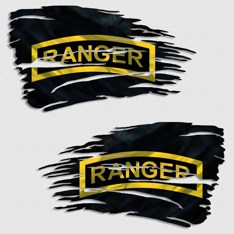Army Ranger Flag Distressed Decal Set