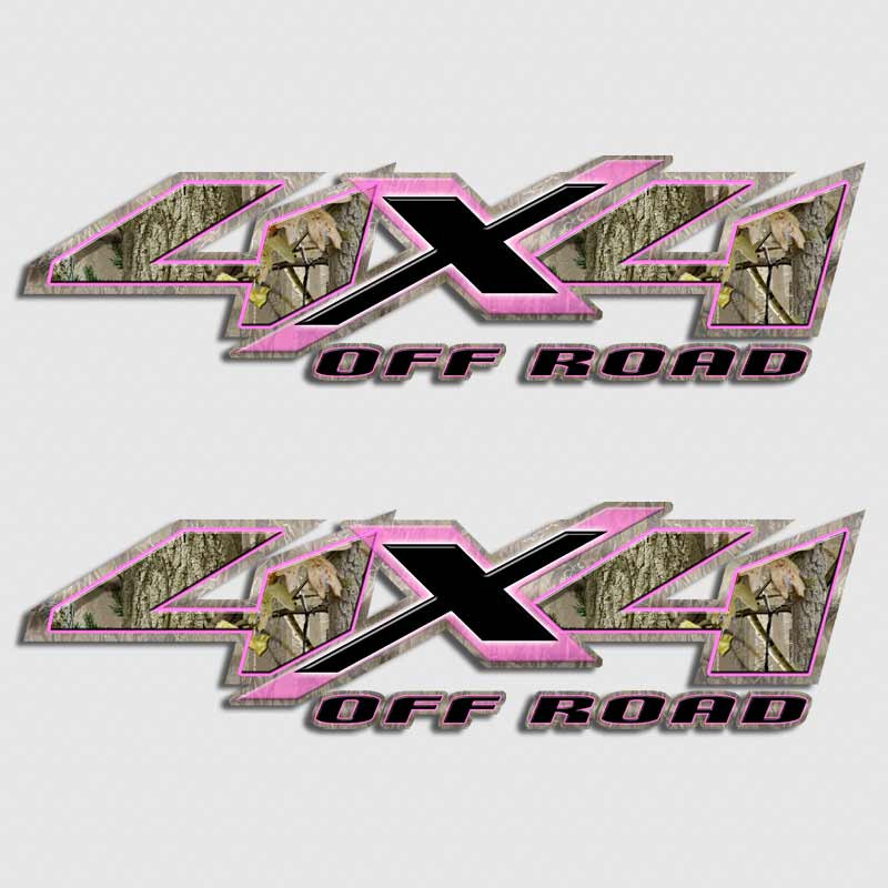 4x4 Pink Camouflage Archery Hunting Truck Decals