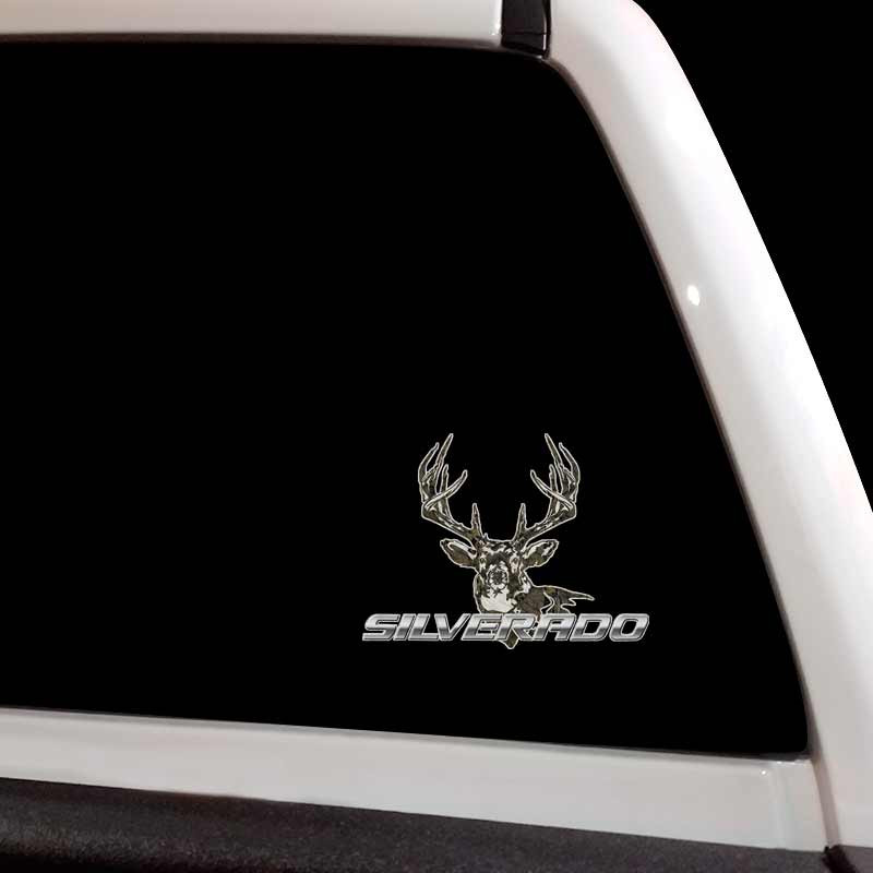 Silverado Camouflage Whitetail Deer Hunting Truck Decal