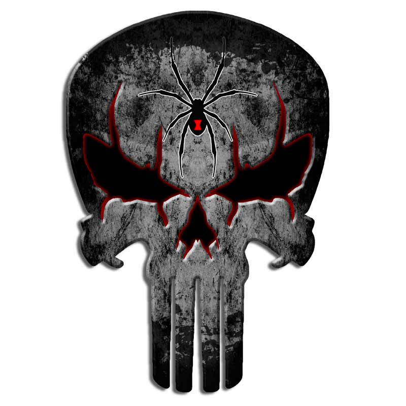 Black Widow Punisher Skull Spider Decal