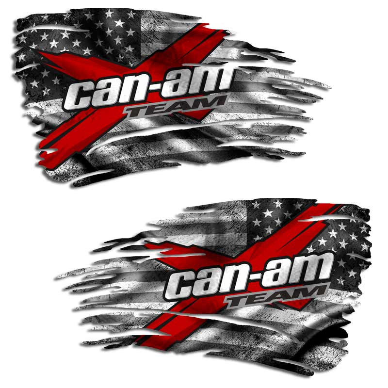 Can-Am Team Tattered Off Road Flag Decal Set