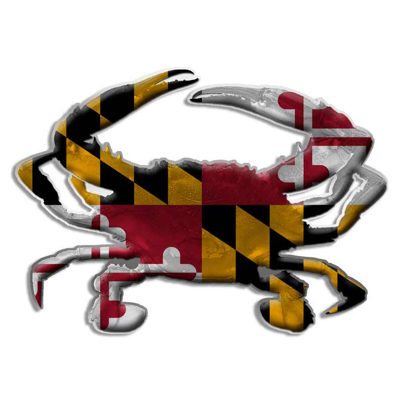 Maryland Crab Decal Sticker - 6x5 Inches - Buy 2 Get 1 Free - Supports CBF