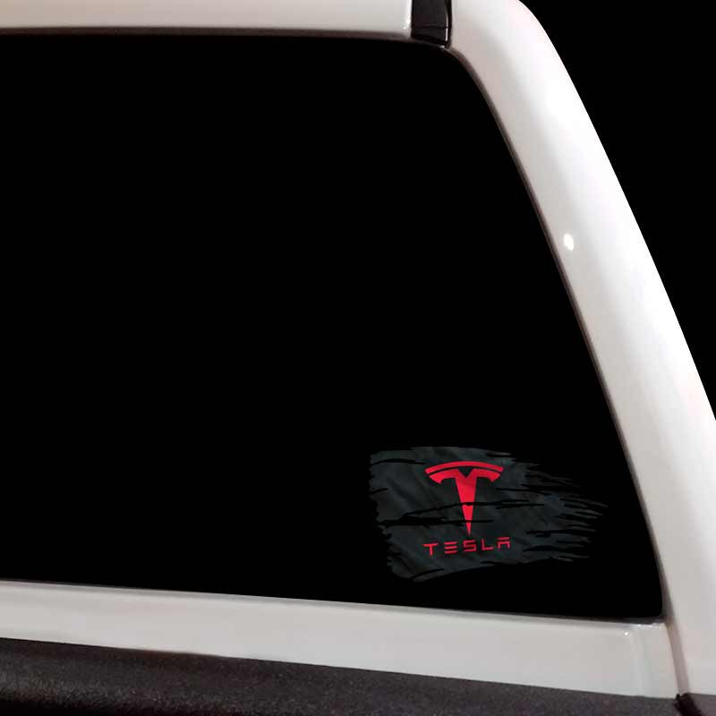 Tesla Tattered Flag Decal Set