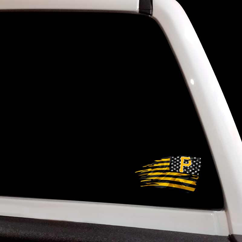 Pittsburgh Pirates Tattered American Flag Decal Set