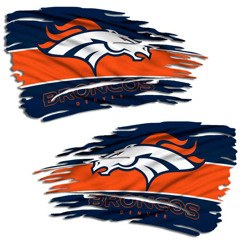Denver Broncos Tattered Flag Decal Set