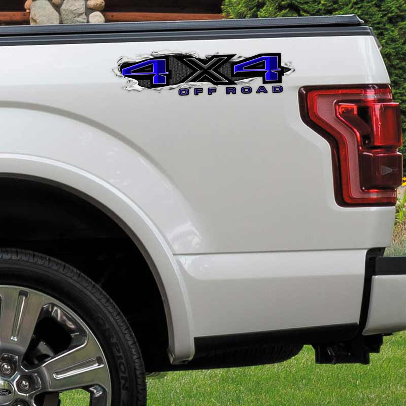 4x4 Ripped Torn Metal Ford Truck Decal Set