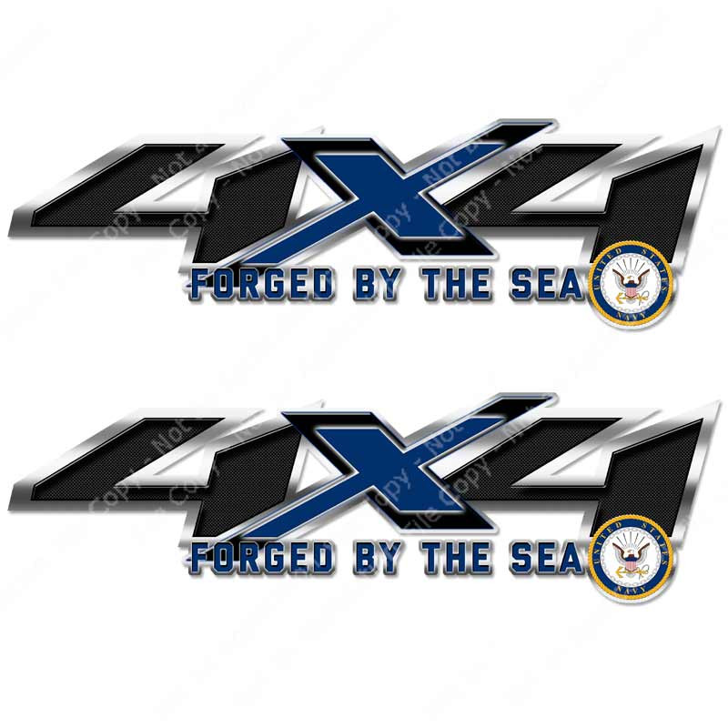 4x4 US Navy Chevy Silverado Truck Decal Set