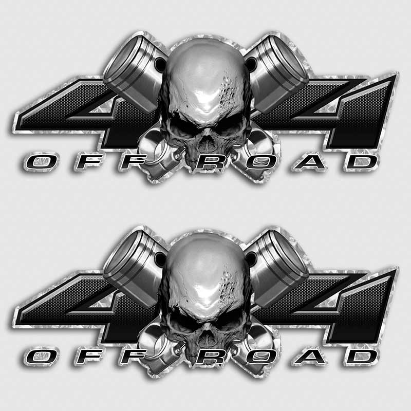 Silverado Piston Skull Truck 4x4 Decals | Motor Garage ...