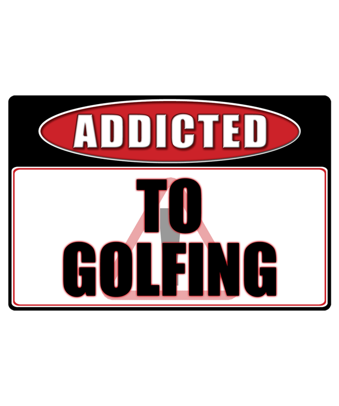 Golfing Golf - Addicted Warning Sticker