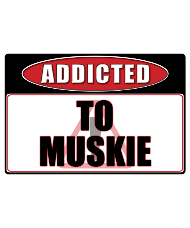 Muskie Fishing - Addicted Warning Sticker