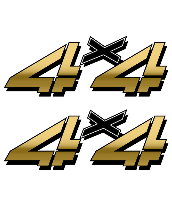 Gold 4x4 Truck Sticker set