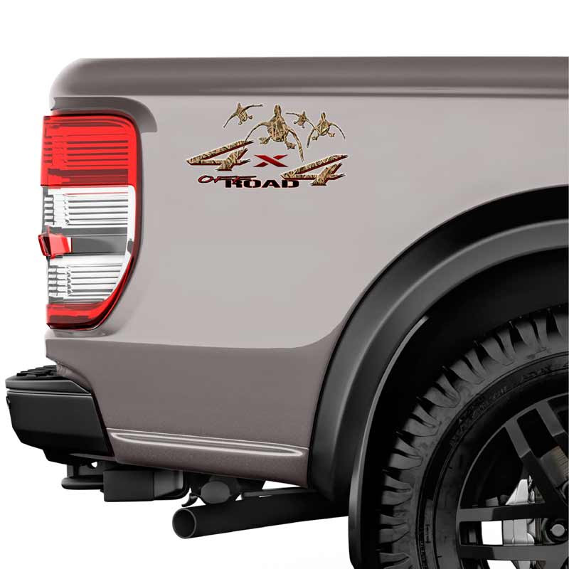 4x4 Duck Hunting Locked In Camouflage Truck Decal Set