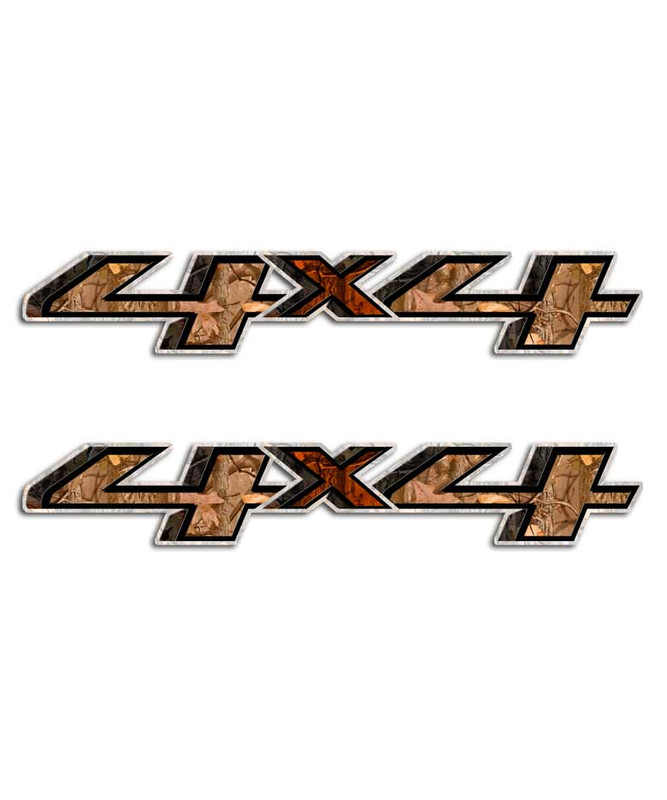 Camo Orange Silverado 4x4 Stickers