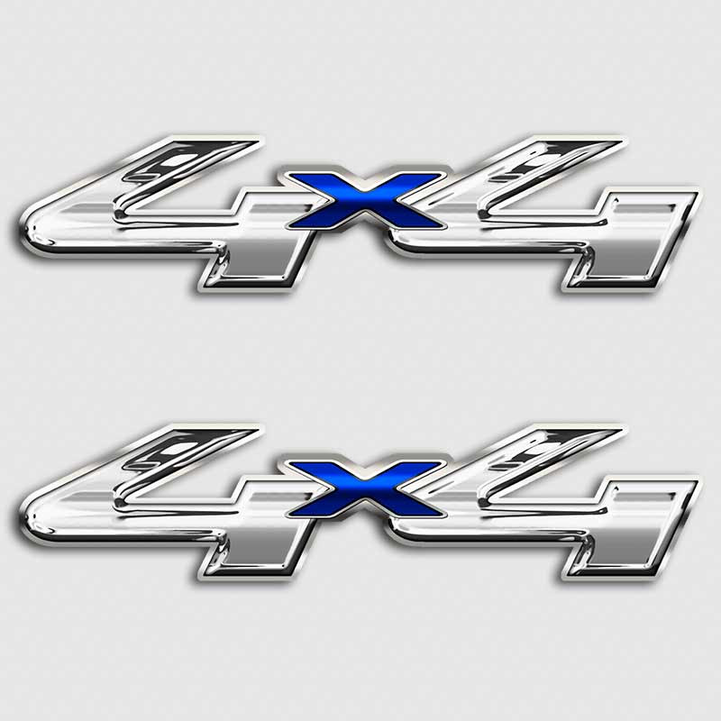 Ford F-250 4x4 Chrome Style Blue X Truck Decals