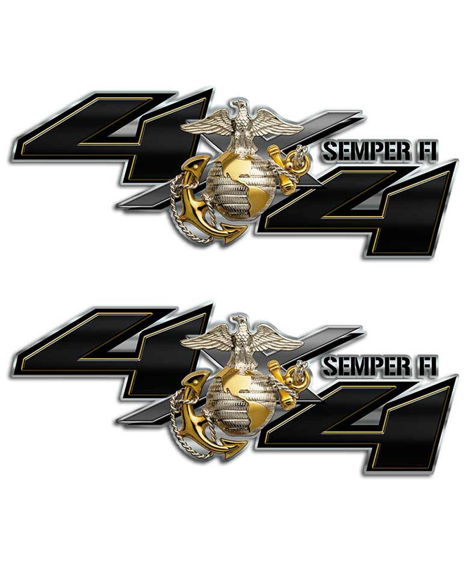 Marines 4x4 Semper Fi Sticker set